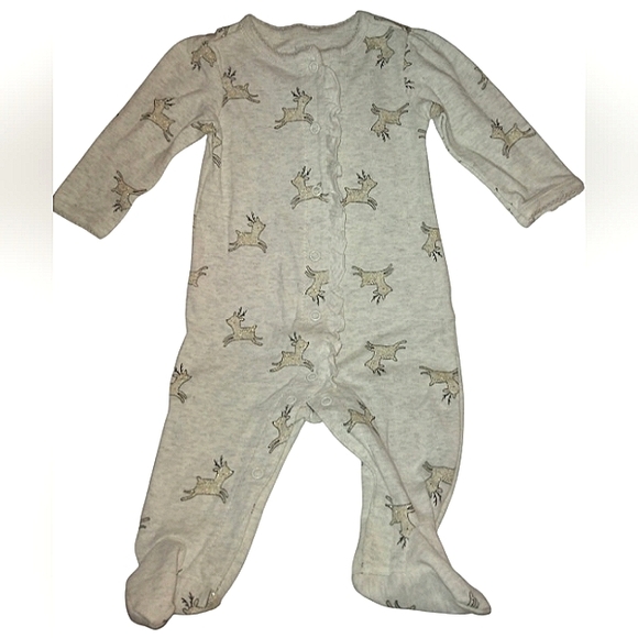Tis The Season' For Adorable sparkly Reindeer infant Carters Layette Sleeper☆ - Picture 2 of 11